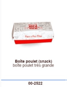 Boite poulet (snack)